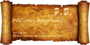Pázsit Dorottya névjegykártya